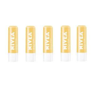 5 Nivea Milk & Honey Lip Care Balm - New Sealed - 0.17 oz.